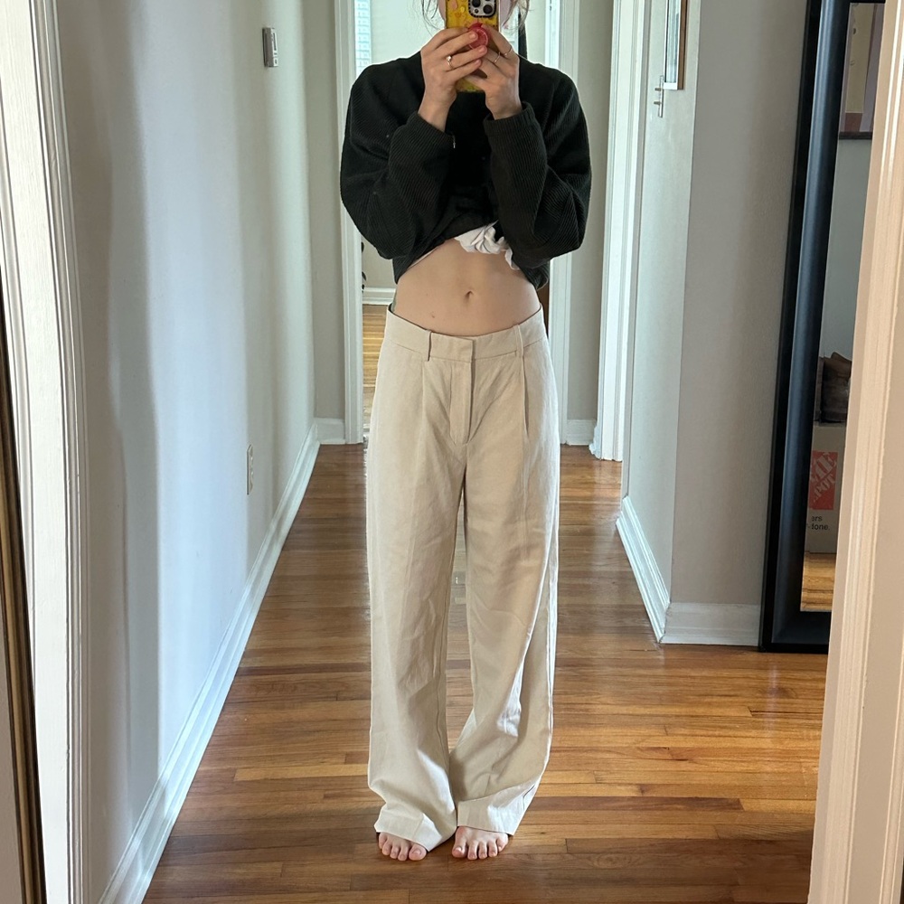 Madewell the slouchy straight pant in muted stone size 0